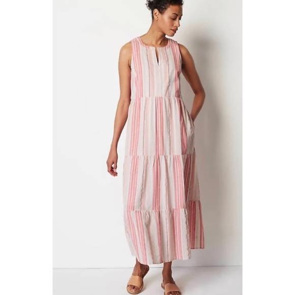 🆕 Ibiza Tiered Maxi Dress NWT L Large J. Jill New! - Picture 1 of 8